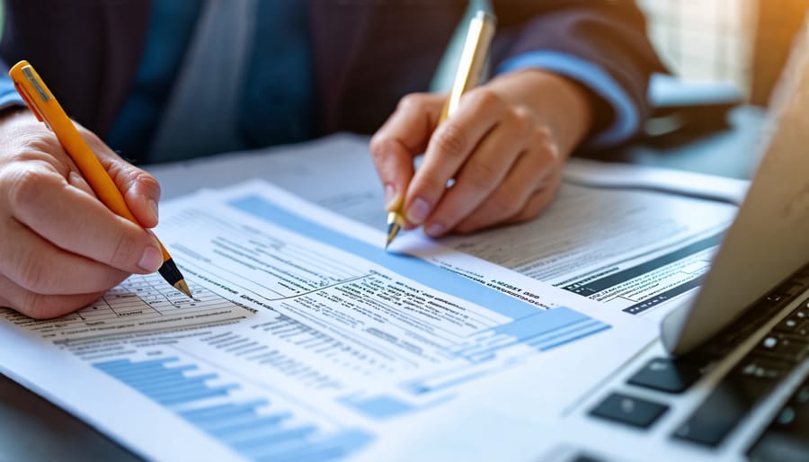 Individual completing grant application paperwork or online forms