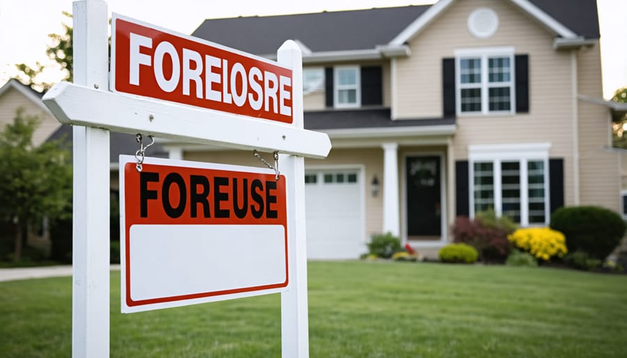 Foreclosure sign illustrating potential consequences of defaulting on home equity financing