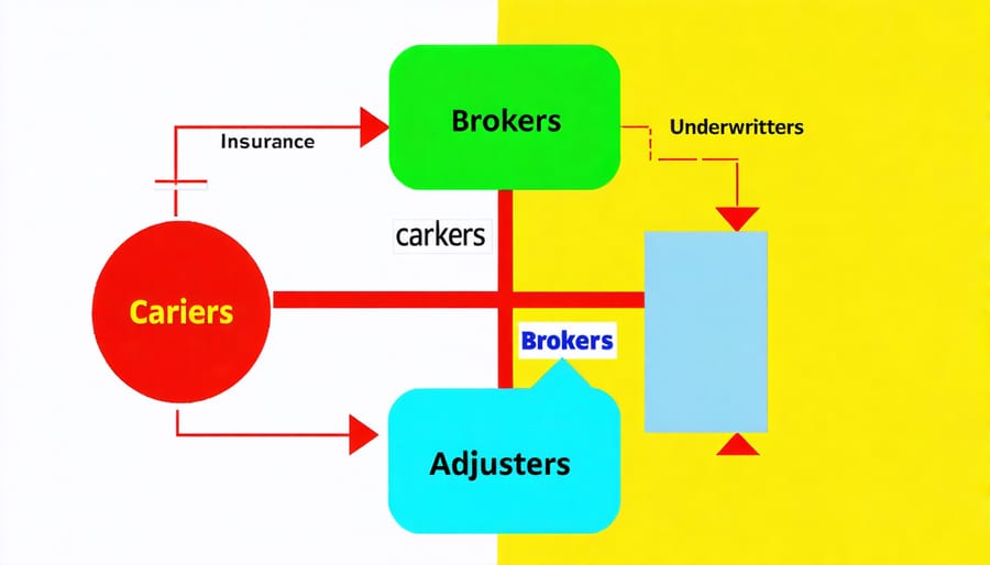 Flowchart illustrating the connections and roles within the insurance ecosystem