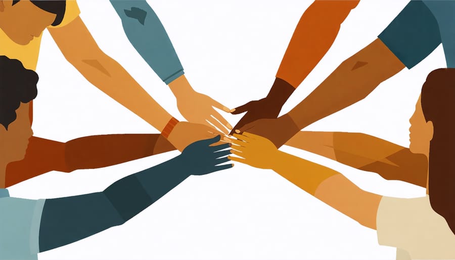 Partners joining hands together to represent collaboration and pooling money