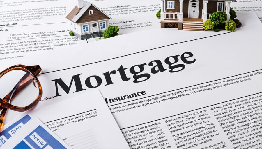 Various real estate-related insurance policy papers arranged together