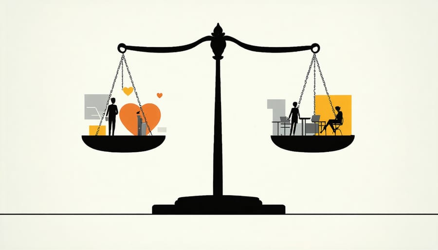 Symbolic representation of achieving work-life balance while working remotely