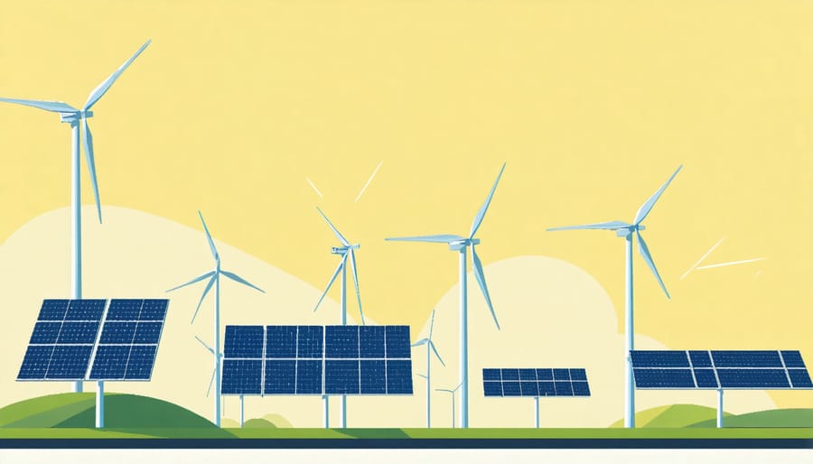 Collage of various renewable energy technologies
