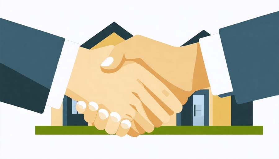 Handshake signifying seller financing deal for a house