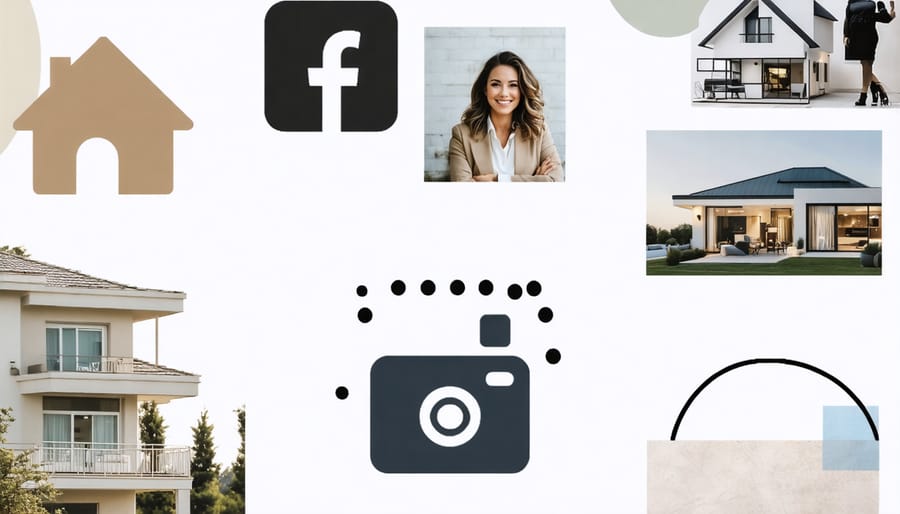 Illustration representing social media marketing for real estate