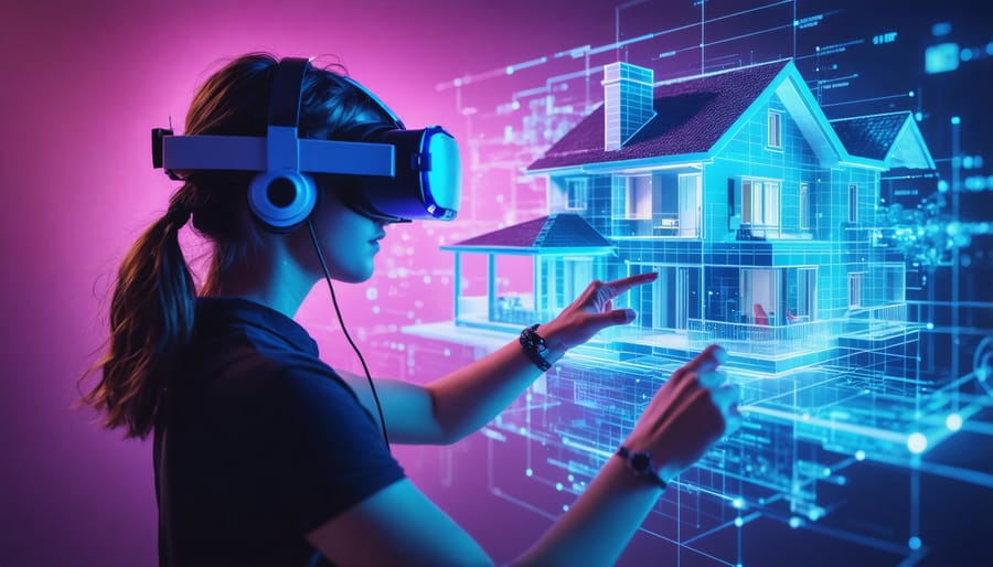Abstract representation of virtual reality property tours
