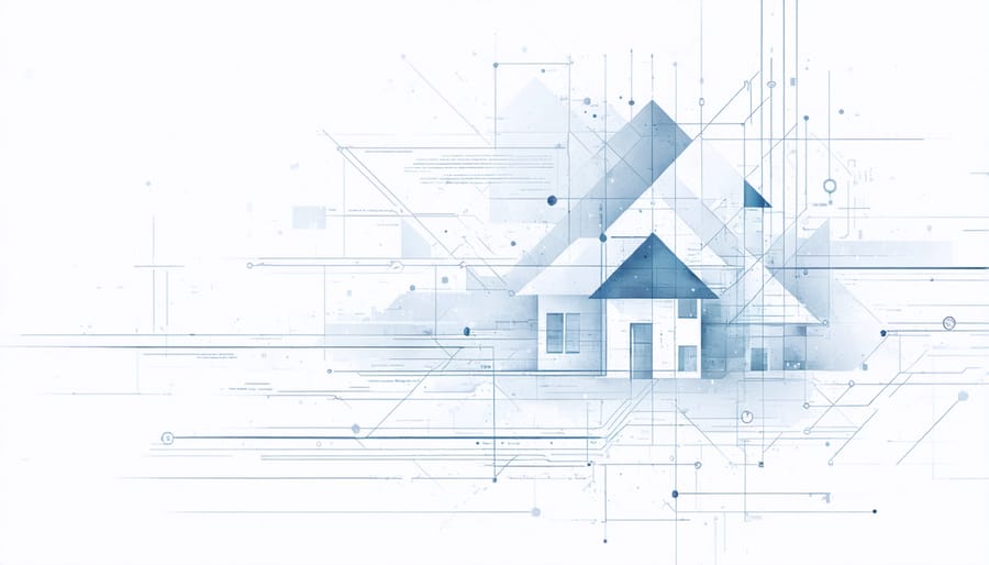 Traditional paper property records converting to digital blockchain ledger entries