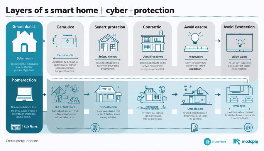 Layered diagram illustrating different levels of smart home cyber insurance coverage