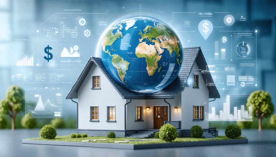 A conceptual illustration of a house with overlaid financial symbols and charts, representing strategic ways to leverage home equity.