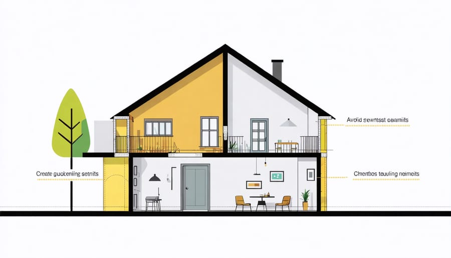 Infographic showing common home renovation areas that require building permits