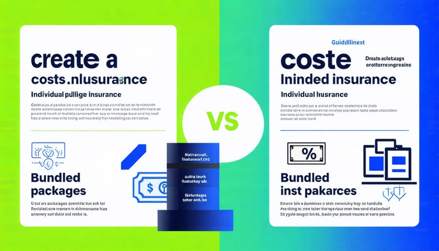 Visual comparison chart of insurance costs for bundled versus individual policies