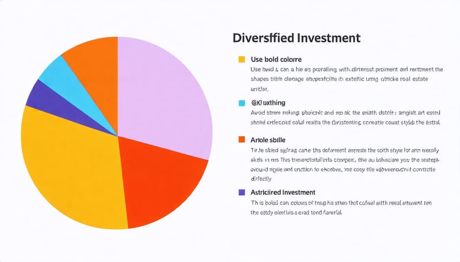 Investment portfolio allocation diagram emphasizing real estate investments
