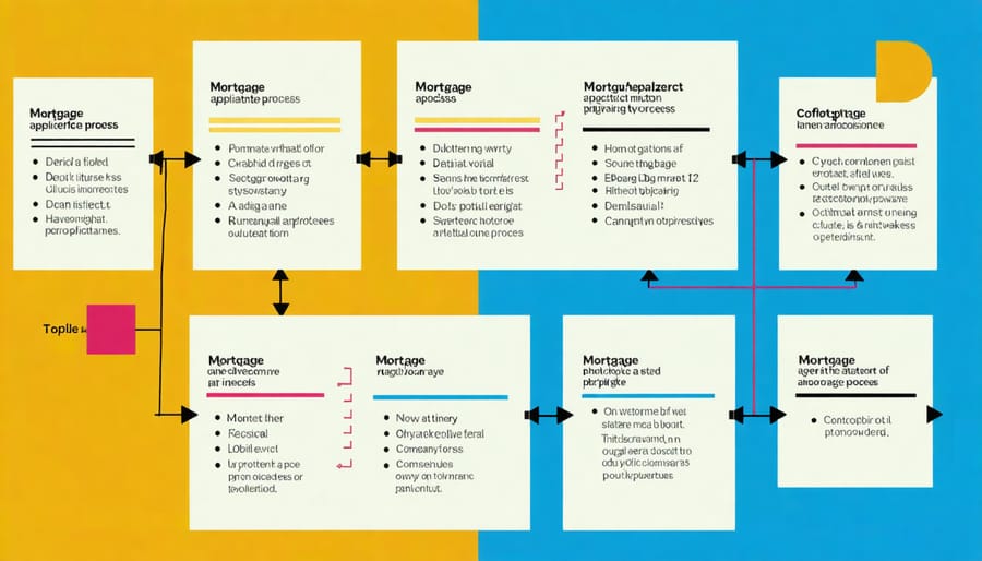 Visual timeline showing key steps from loan application to closing