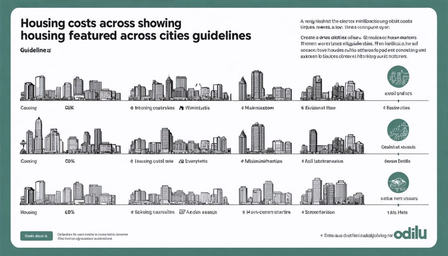 Comparative chart of average house prices and living costs in Ottawa, Burlington, and Quebec City