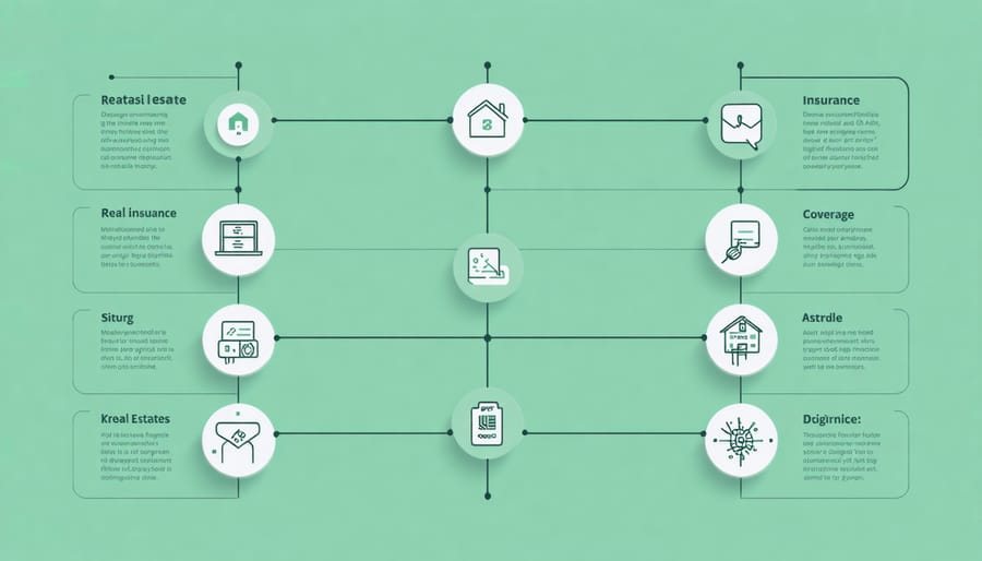 Visual representation of digital real estate insurance types and their relationships