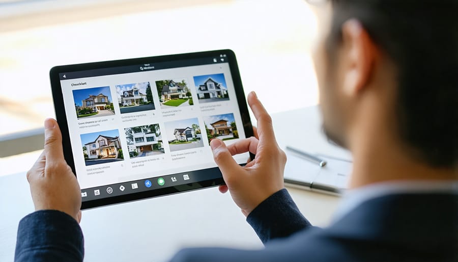 Property manager using tablet app to perform digital inspection of rental unit