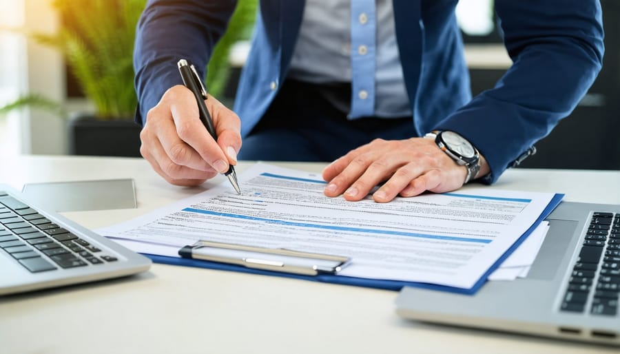 Real estate professional analyzing E&O insurance costs and coverage options