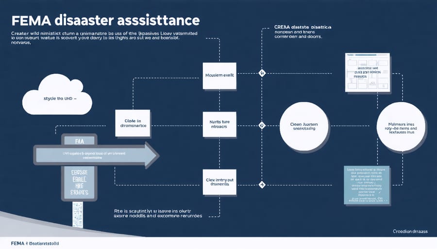 Step-by-step flowchart illustrating FEMA disaster assistance loan application process