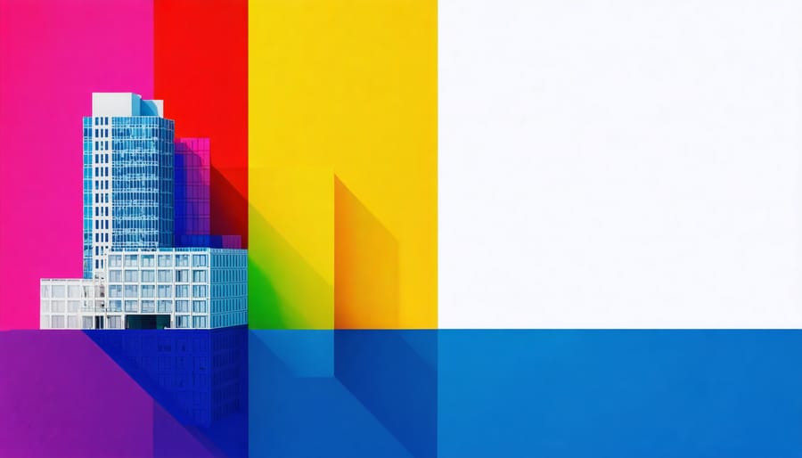 Illustration showing building divided into investment shares representing fractional ownership