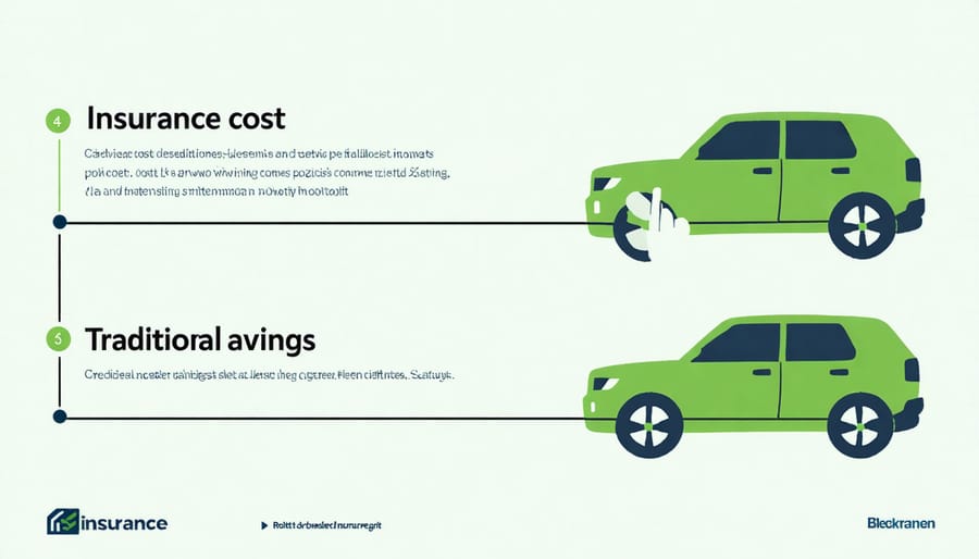 Comparative chart displaying insurance premium savings for sustainable fleet practices