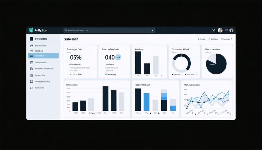Professional dashboard displaying key performance indicators and analytics for luxury real estate marketing
