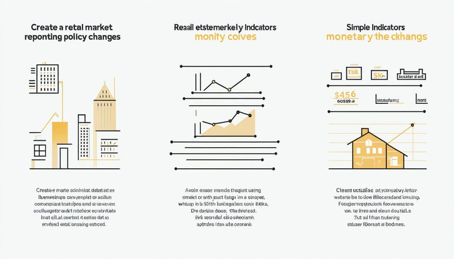 Visual representation of how housing prices, sales volume, and construction activity react to policy shifts