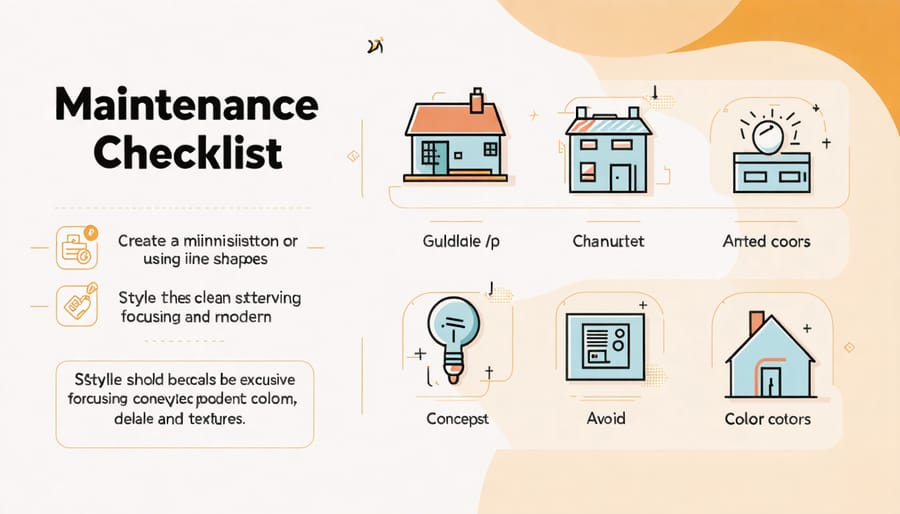 Visual checklist of preventive maintenance tasks for key home systems