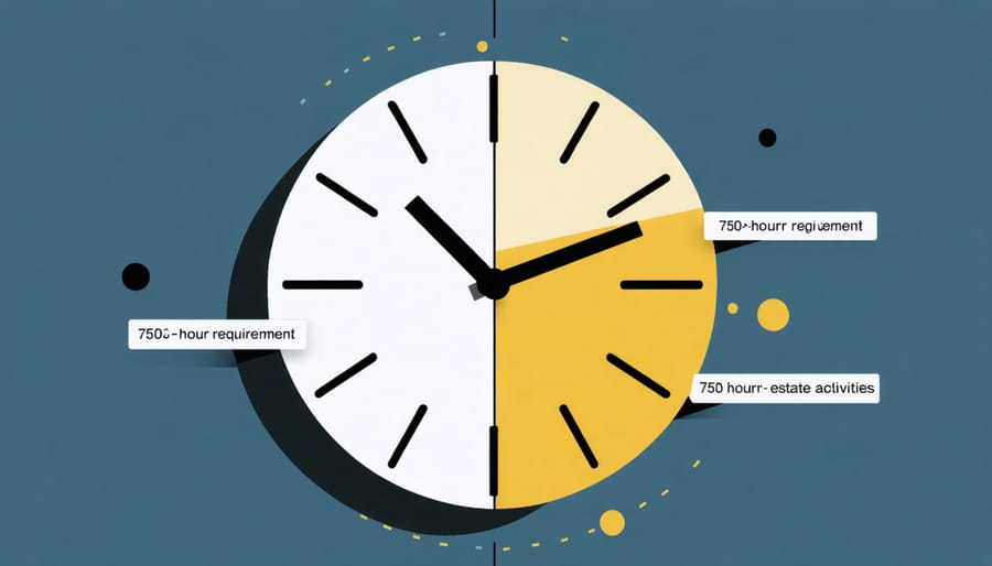 Visual representation of 750-hour requirement for real estate professionals