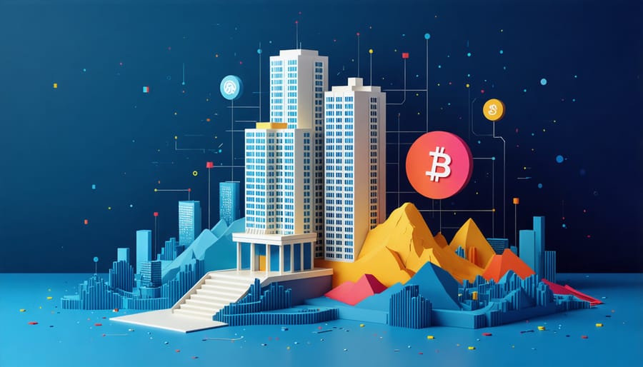 Building being digitally segmented into tokenized shares on blockchain