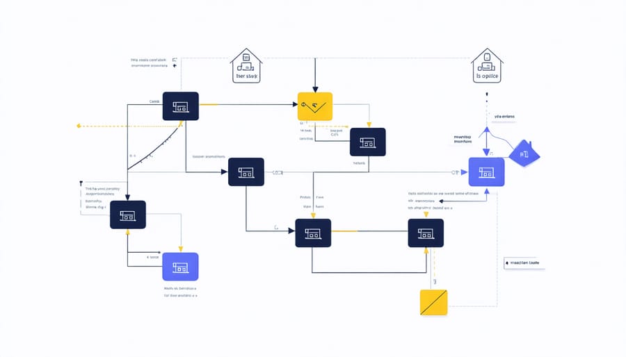 Diagram illustrating smart contract automation in real estate transactions