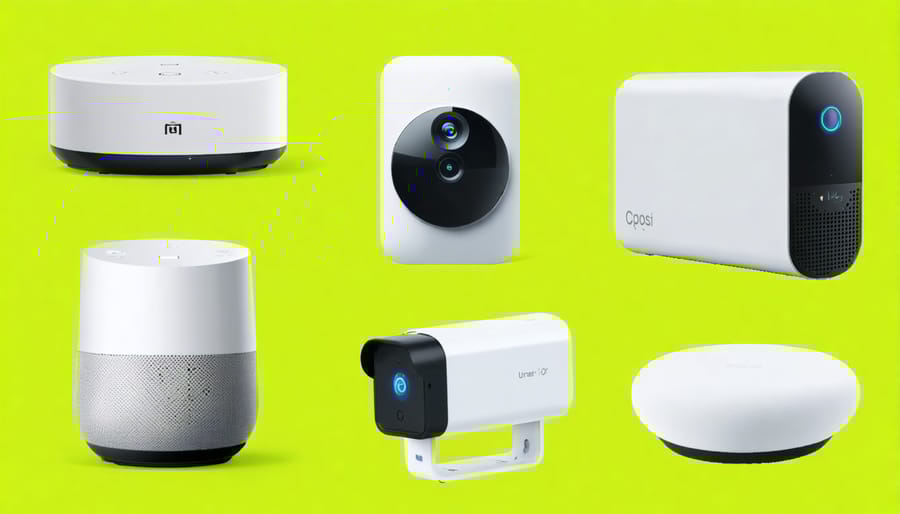 Diagram showing potential security weak points in common smart home devices like doorbell cameras, smart thermostats, and connected appliances