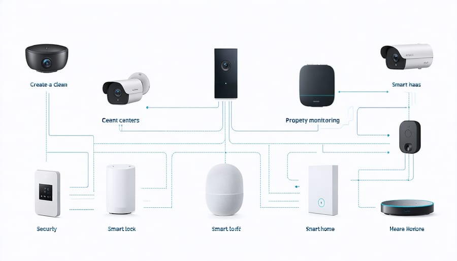 Network of connected smart home devices for property management and security