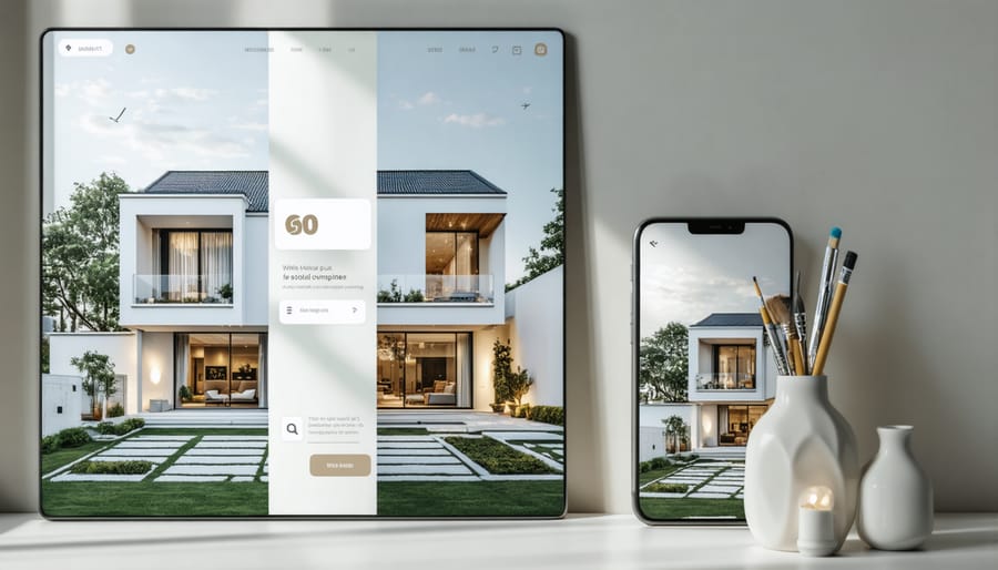 Social media marketing templates showing real estate content across different platforms