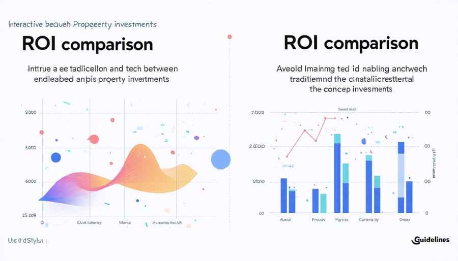 Chart comparing investment returns of traditional vs smart property investments over time