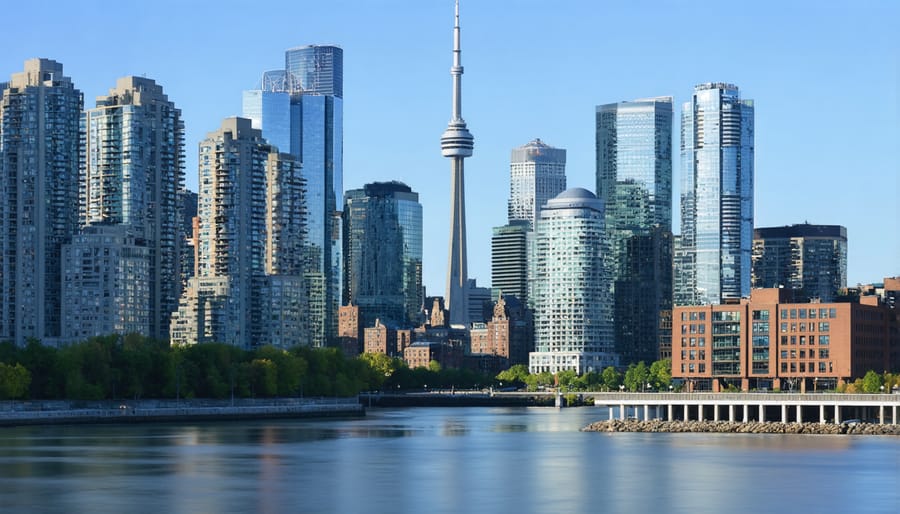 Toronto's financial district featuring iconic skyscrapers and business centers