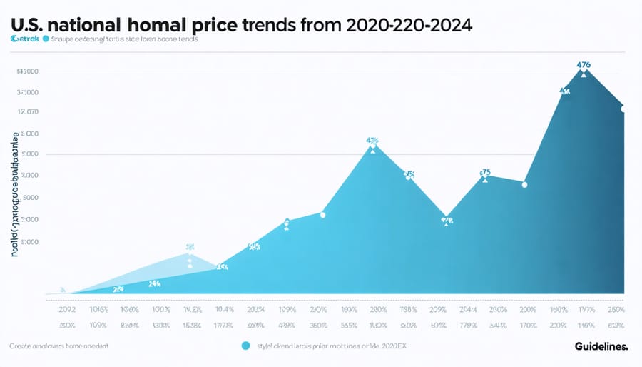 Chart tracking U.S. housing prices over the past 4 years showing recent market trends