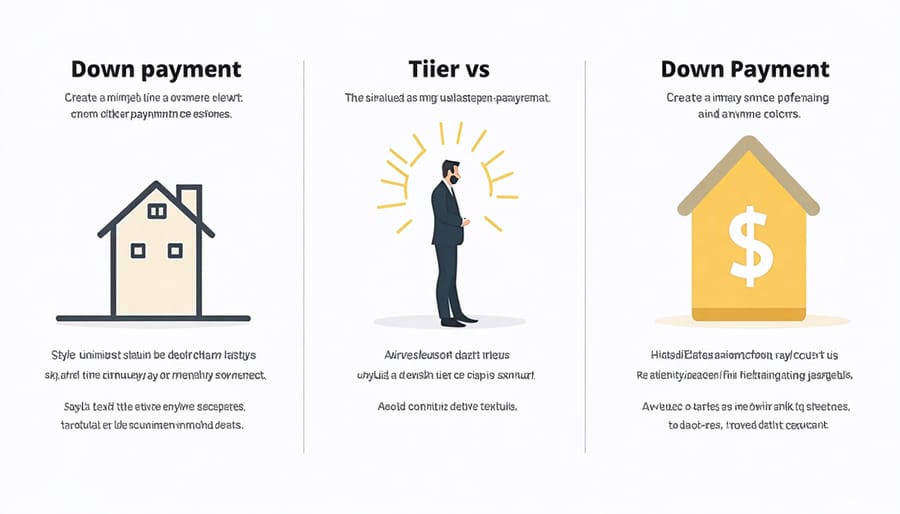 Visual representation of how different down payment amounts affect mortgage insurance requirements