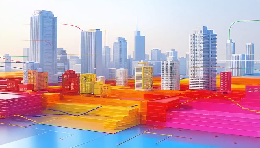 3D visualization of real estate market analytics and property values