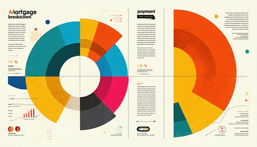 Visual breakdown of typical mortgage payment components including principal, interest, taxes, and insurance