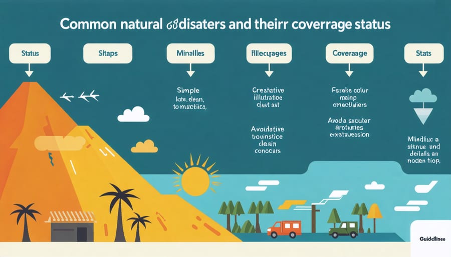 Visual representation of insurance coverage for different natural disasters including floods, earthquakes, and storms