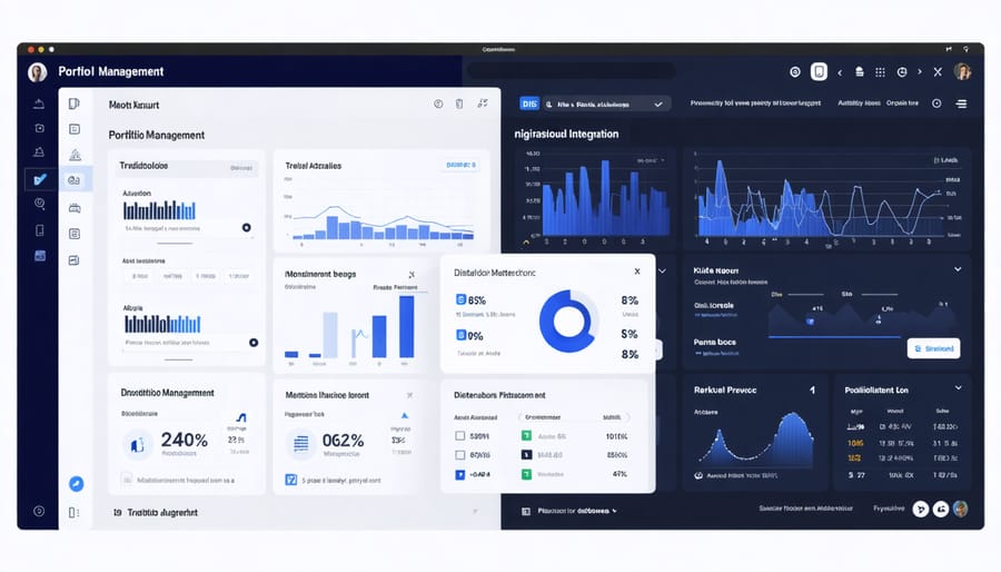 Comparison of traditional and digital asset portfolio management interfaces