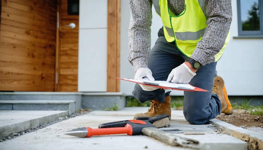 Property inspector conducting thorough home inspection with diagnostic tools