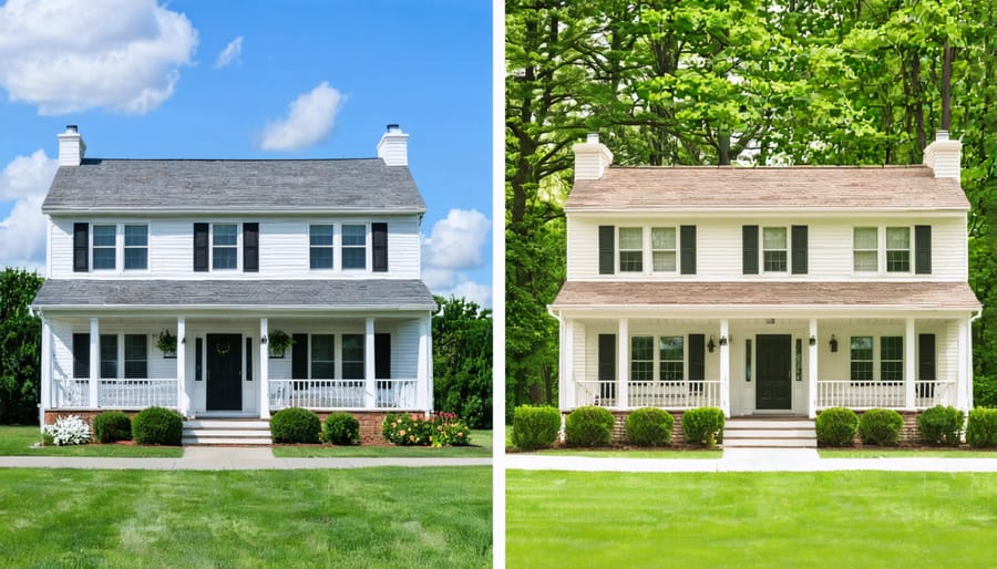 Comparison of a well-maintained property with proper risk management versus a neglected property