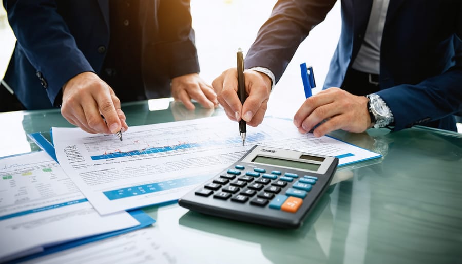 Property buyers and sellers negotiating terms based on due diligence findings