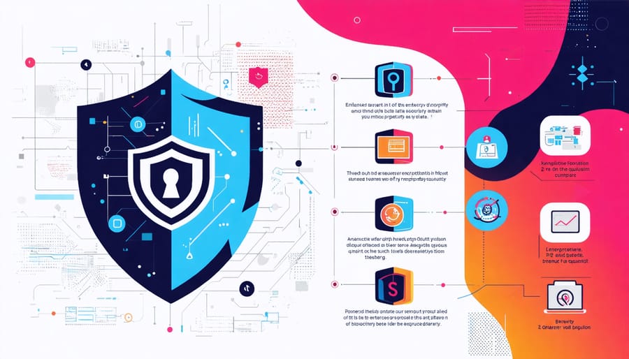 Visualization of quantum blockchain security features for property management
