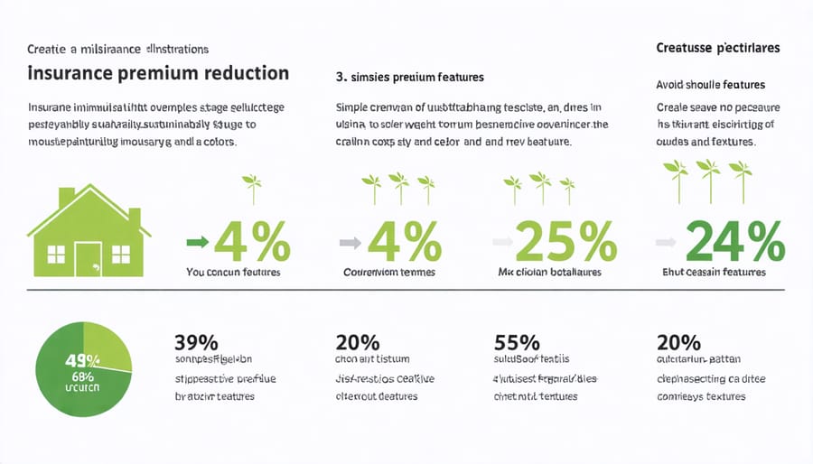 Visual chart displaying insurance cost savings for various green building features