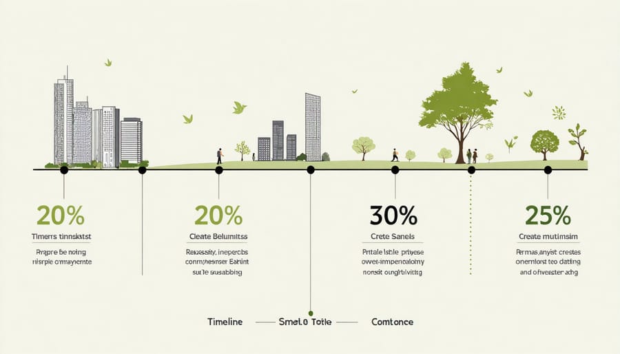 Chart displaying return on investment curves for different types of green building improvements over time