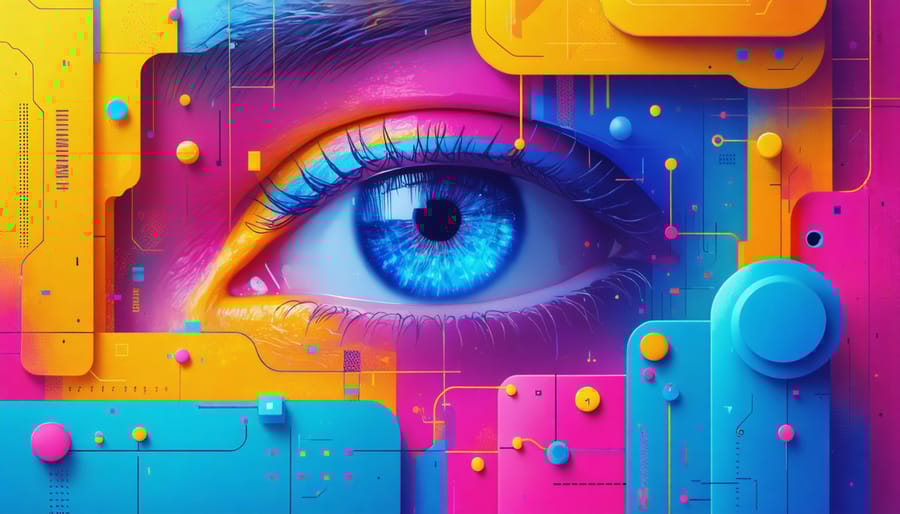 Visual representation of blockchain security features protecting property management data