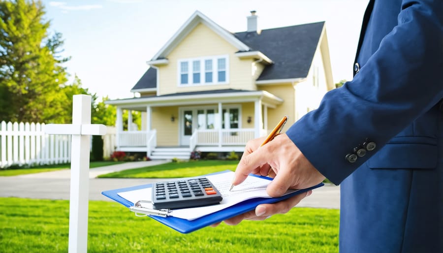 Real estate investor performing property analysis for buy and hold strategy