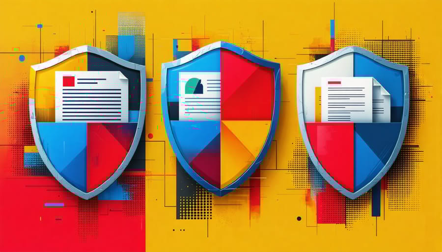 Data protection shield safeguarding real estate client information